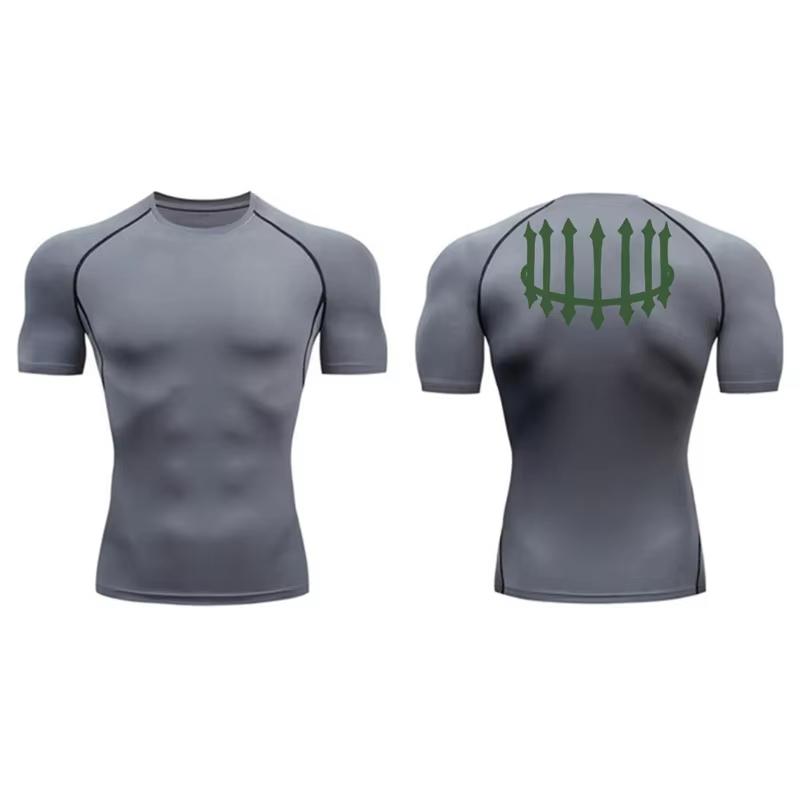 Graphic Print Men's Compression Shirt Quick Dry | Gym Workout Running Fitness Baselayer Top RL000483
