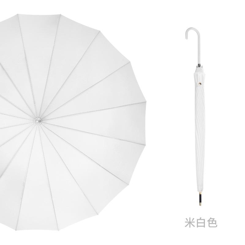Long-handled anti-wind umbrella, large 16-bone literary woman, light and easy to carry, anti-wind umbrella characters