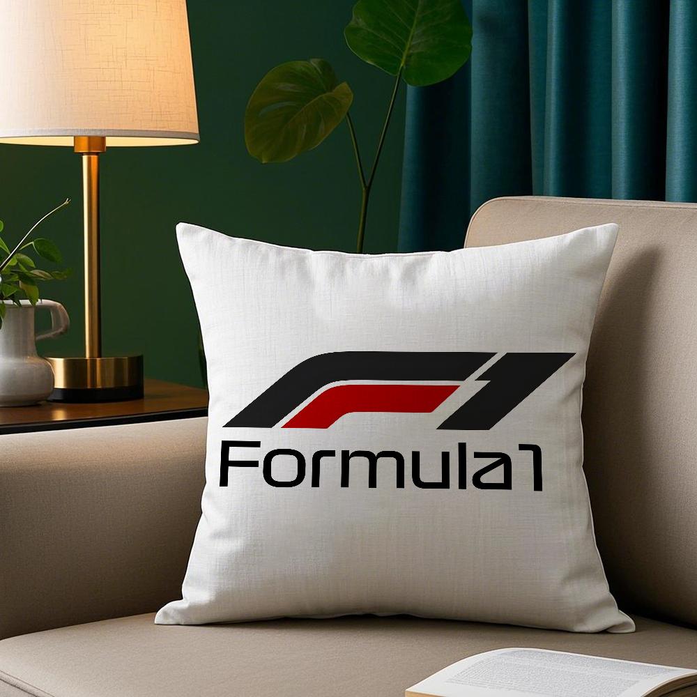 F1 Car Racing Pillow Case Plush Fabric Soft Pillowcase Double Sided Print Sofa Cushion Cover Throw