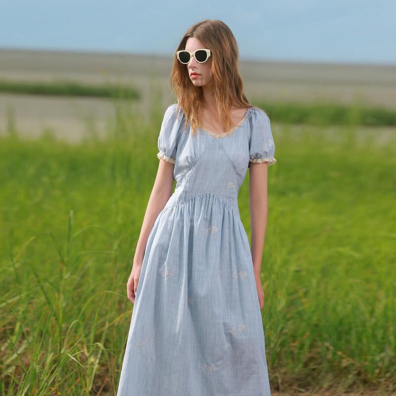 

Sancai Women s 2025 Autumn Striped A-line Maxi Dress L