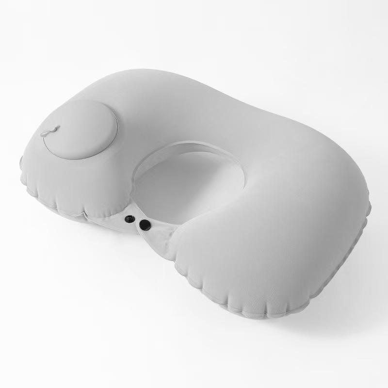 Otomatik Şişirilebilir Boyun Yastığı U Şeklinde Katlanabilir Floklu Yastıklar Ofis Uyku Yastığı Taşınabilir Seyahat Uyku Yastığı Araba İçin