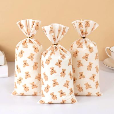 30/50pcs Teddy Bear Candy Gift Bag Plastic Cookie Dessert Packaging Bags Kids Birthday Party Decoration Supplies Baby Shower