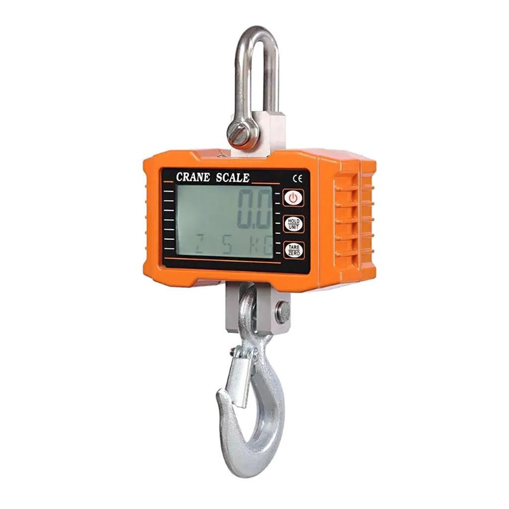 1000kg/ 2204lbs LCD Backlight Digital Hanging Scale Portable Heavy Duty Crane Scale Industrial Hook Scales