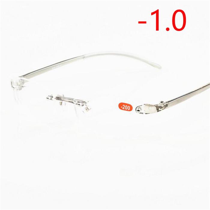 

-1.0 -1.5 -2.0 -2.5 -3.0 -3.5 -4.0 Acrylic Lens Rimless Finished Myopia Spectacles Women Men TR90 Soft FrameDesign Myopes Lunettes