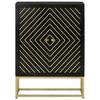 Vidaxl Cabinet With 2 Doors, Black-Gold, 55X30X75 Cm, Mango Wood