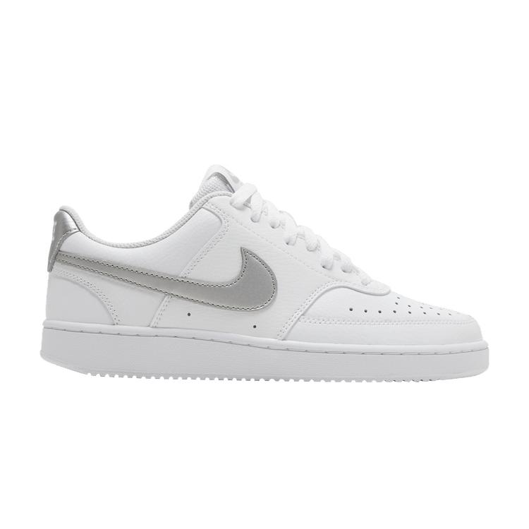Nike Wmns Court Vision Low  White Metallic Silver  38
