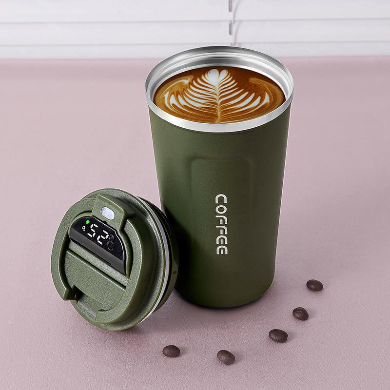 Gradient Color Smart Stainless Steel Travel Thermos Cup for Car – Portable and Stylish Water Cup for Women