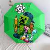 Minecraft Zombiepattern, automatic folding umbrella, portable and foldable design, 8 ribs, a Christmas or birthday gift.