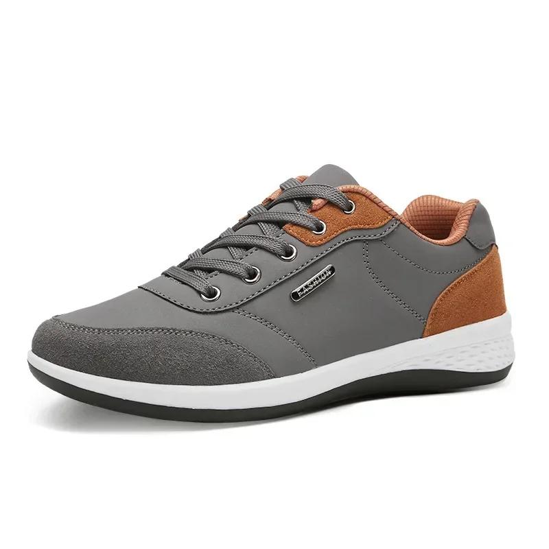 Men's Sports Casual Shoes  Spring Comfortable and Breathable Travel White Shoes Running Lace-up Men's Tennis Shoes No. 46