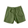 Men's Summer Cotton And Hemp Shorts Draw Rope Elastic Waist Solid Color Breathable Beach Five Minute Casual Medium Pants
