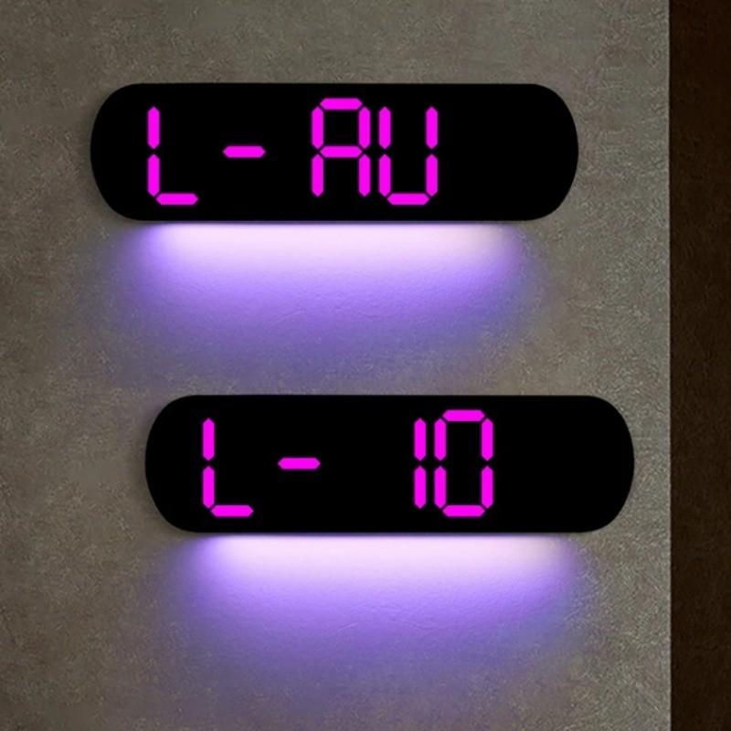 Large Digital LED Wall Clock Multifunctional Adjustable Atmosphere Light Color Changing Electronic Alarm Clock