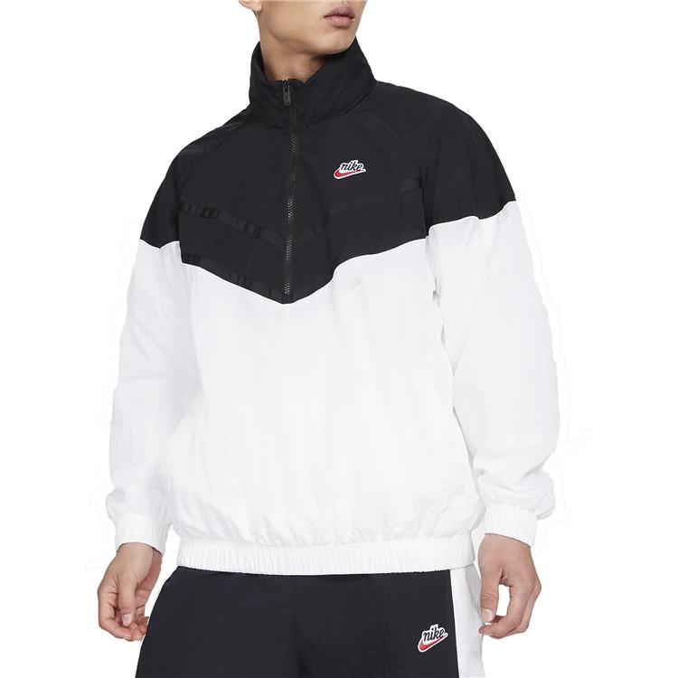 Nike Panelled Colorblock Hooded Jacket Men Outerwear Black White DA2493-010