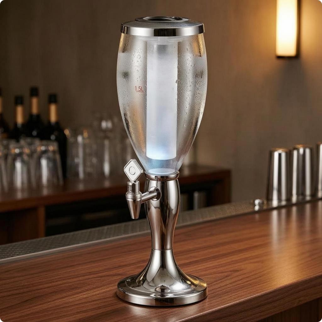 Illuminated Beer Dispenser Column Ice Light Single