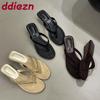 Fashion Female Spring Summer Round Toe Ladies Wedges Heeled Slippers Sandals Fashion Wedges Slippers Slides Shoes For Women Flip flops