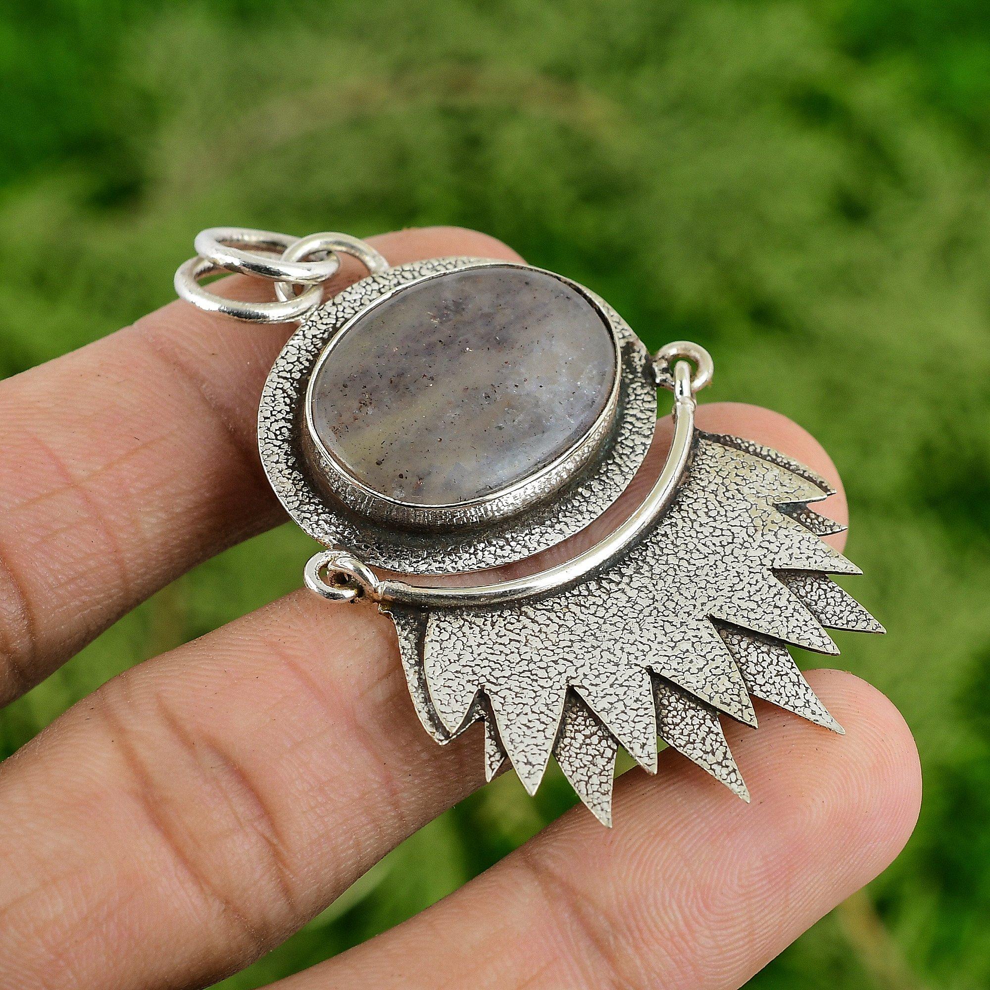 

Daughters Day Sale 925 Sterling Silver Blue Aventurine Stone New Pendant Jewelry