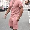 MAITA Tracksuit Pure Color Drawstring Men Loose Short-sleeved T-shirt Pocket Shorts Clothing Fitness