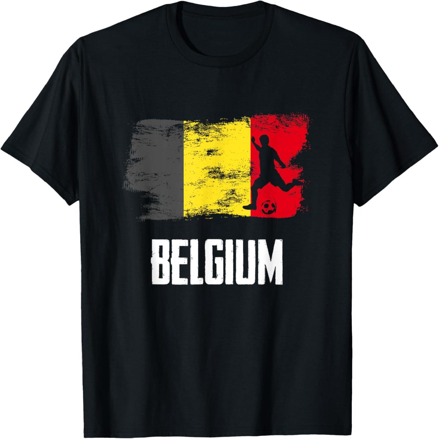 Belgium Flag Jersey Belgian Soccer Team Belgian T-Shirt(1) S