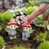 2-tlg. Leuchtende Flügel Pilz-Elfen, Garten Bonsai Pilz-Elfen-Ornament, Harz-Handwerk