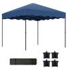 Foldable Canopy 3x3m With UV Protection Adjustable Height And Wheeled Bag For 6 9 People Dark Blue