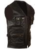 AVIATRIX Men's Real Leather Travel Outdoor Waistcoat (TJUP) - Black