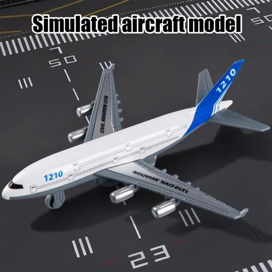 Simulation Aircraft Model Realistic Pull-back Passenger Airplane Toy Desktop Aircraft Figurine Ornament Kids Boys Collectible Gift
