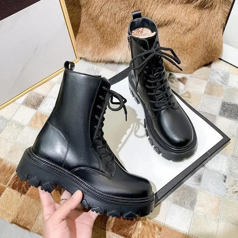 Fashion Winter Snow Boots Female 2024 New Waterproof Cotton Shoes Women's Thickened Snow Padded Women Boots Platform Heels Ankle Boots
