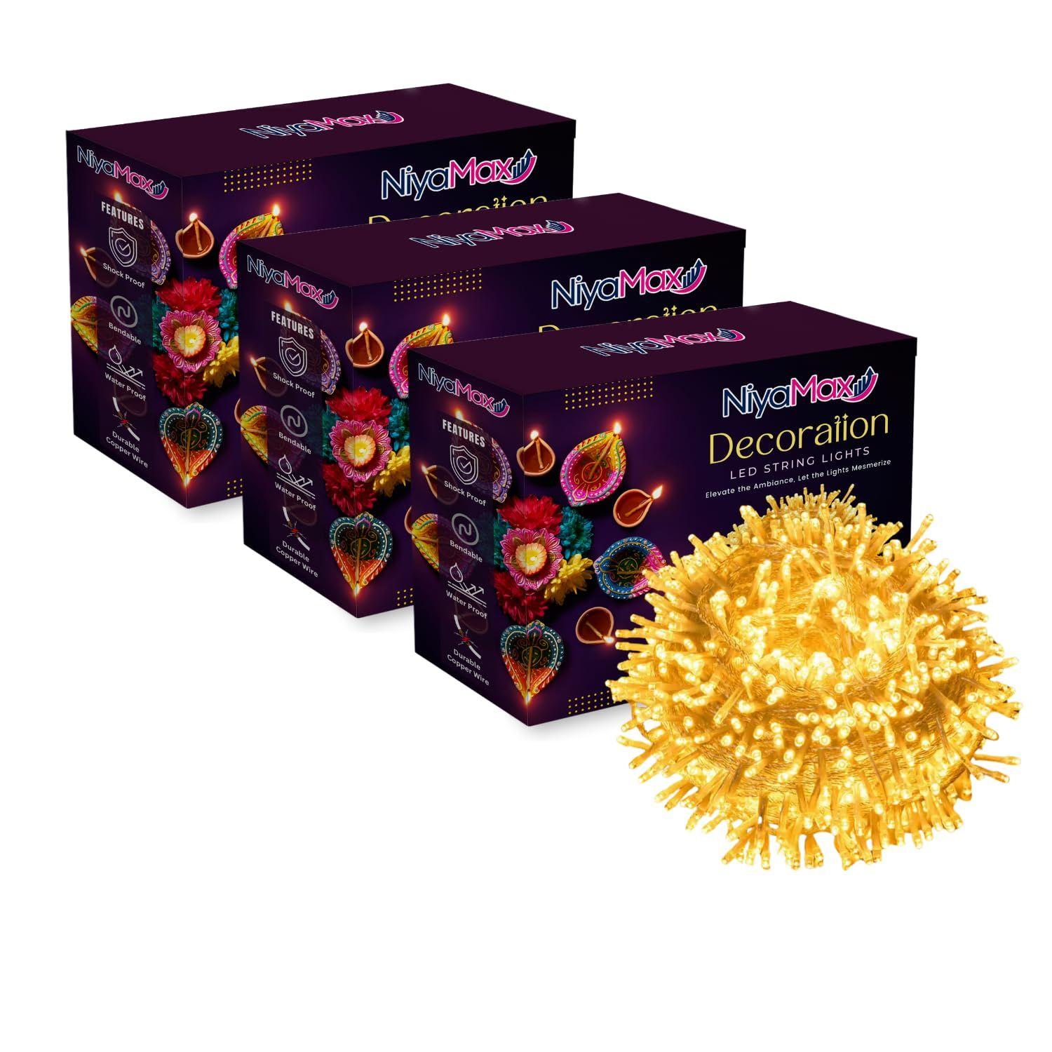 

35 Feet 36 Led String Serial Lights, Copper Wire LED Decorative String Fairy Rice Lights for Indoor, Outdoor, Decoration (Pack of 3)