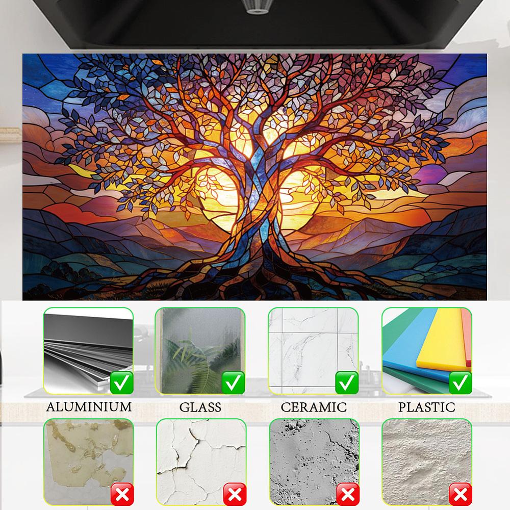 PVC Stove Sticker Wall Decorations Tree 762x406mm