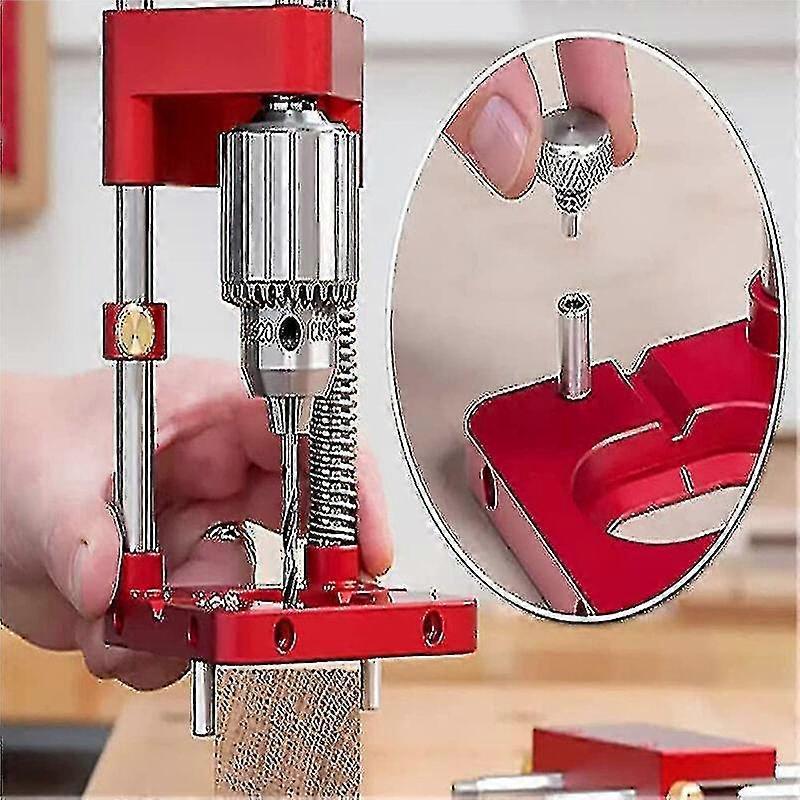 Drill Locator Portable Drill Jig Guide Precise Drill Locator Steel Carpenter Woodworking Tool Model: Black - DD