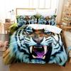 3D Animal Tiger Printed  Brown Bedding Set Single Twin Double Queen King Cal King Size Bed Linen Set