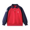 ASK JUNIOR Boys' Polo Collar Color-Block Sweatshirt
