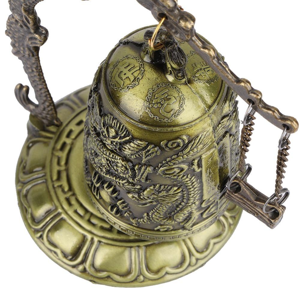 Bronze Buddhist Bell Ornament Alloy Bronze Bell Statue Dragon Bell Decoration Home Office Decor