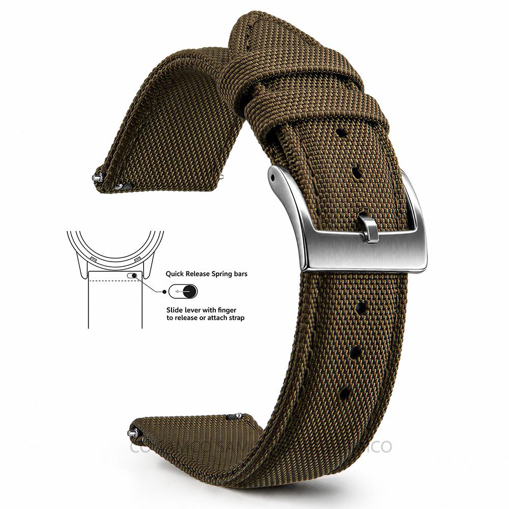 Superior Sailcloth European Watch Bands, Premium Nylon Watch Bands, 18mm 20mm 22mm Quick Release Watch Straps, for Men Women