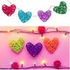 MECCANIXITY 12Pcs Heart Shaped Rattan Ball Vase Filler Natural Rattan for Valentine's Day Decoration Wedding Home Decoration Black 2 In