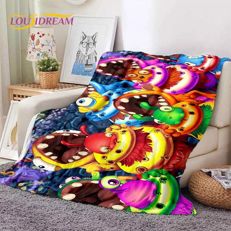 Game My Singing Monsters Cartoon Soft Blankets,Keep Warm Throw Blanket Comfortable Blanket for Picnic Beds Sofa Home Bedroom Kid
