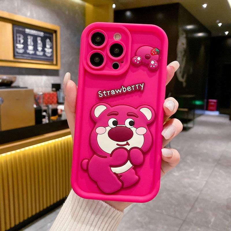 Applicable to Honor 200lite mobile phone case cute fun strawberry bear Huawei Nova13 three-dimensional cartoon