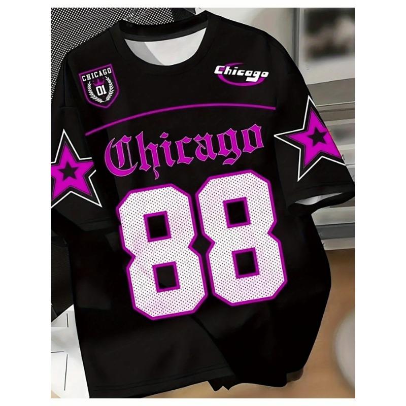 Men's 808 Number 88 Neon Glow 3D Print T-Shirt - Streetwear Sportswear with -Inspired Logo