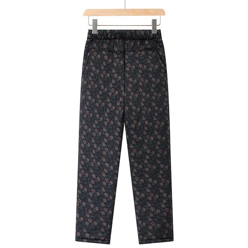 

Женские брюки для среднего и пожилого возраста зимние бабушкины теплые брюки трехслойные утолщенные хлопковые брюки бархатные для верхней одежды мама с высокой талией 5XL