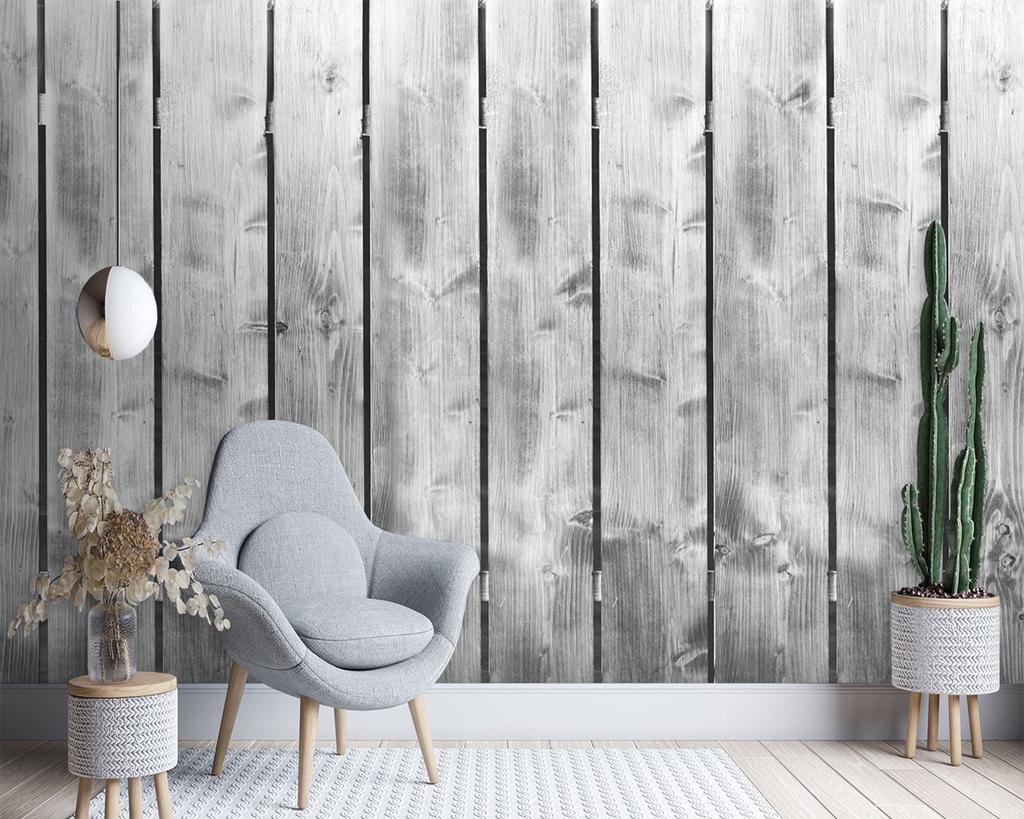 Wallpaper Wood Vintage Grey