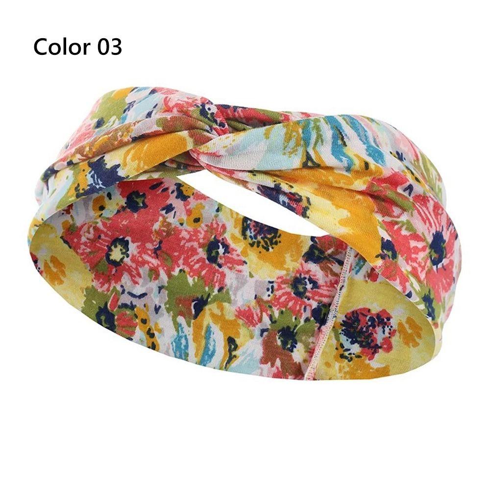 

Hair Accessories Turban Yoga Head Wrap Boho Headbands Wide Headband Criss Cross Hair Band Color 03