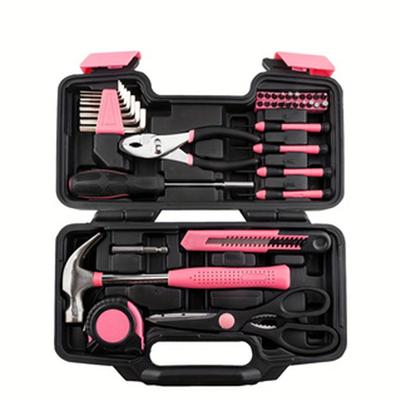 39-teiliges Allzweck-Haushalts-Werkzeugset in Rosa für Mädchen, Damen und Frauen - enthält alle wesentlichen Werkzeuge für Zuhause, Garage, Büro und College