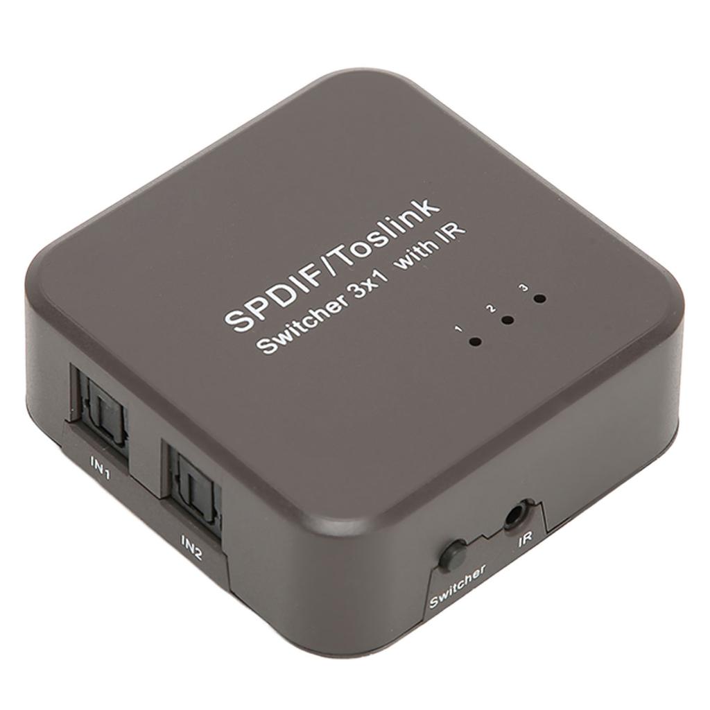 Digital Optical Sound Switch 3 in 1 Out Digital SPDIF Sound Splitter with Remote Control
