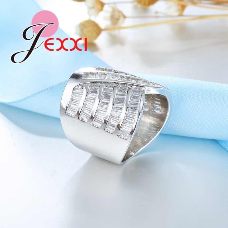 Hot Cubic Zircon Party Ring For Women Fashion 925 Sterling Silver Wedding Rings Jewelry Anillos Bague Femme Accessory