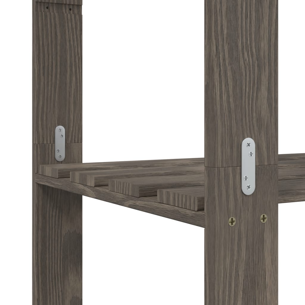 3 Shelf Storage Shelf in Grey 60 x 38 x 90 cm Solid Pine Wood