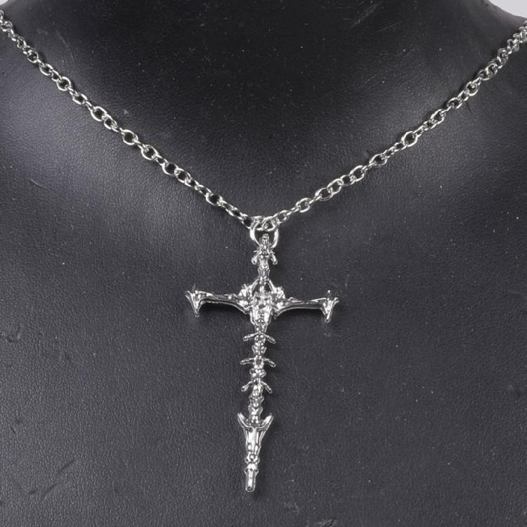 Edgy Crucifix Pendant Necklace Modern Street Wear Neck Jewelry Alloy Collarbone Neck Chain For Everyday Wear