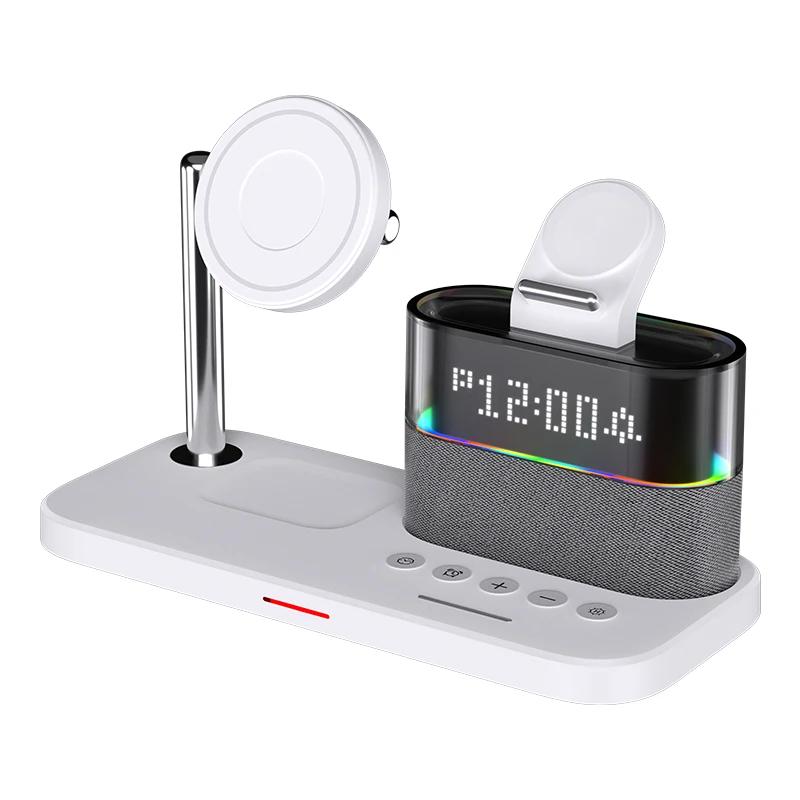 5 In 1 LED Wireless Charger Dock for iWatch 9 8 Airpods Fast Charging Station for iPhone 15 14 13 Pro Max Magnetic Charger Dock