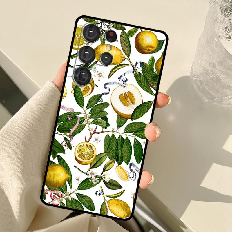 Tropical Summer Fruit Lemon Case For Samsung Galaxy S22 Ultra S21 S20 S24 S25 Ultra S9 S10 Plus S23 FE S25 FE Back Cover
