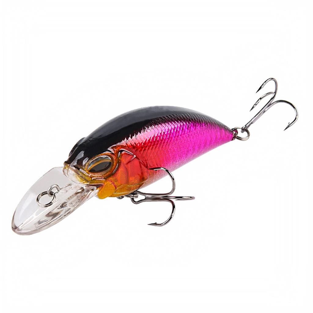 Body Floating Crankbait with Rattle Beads and Treble Hooks, Long Fishing
