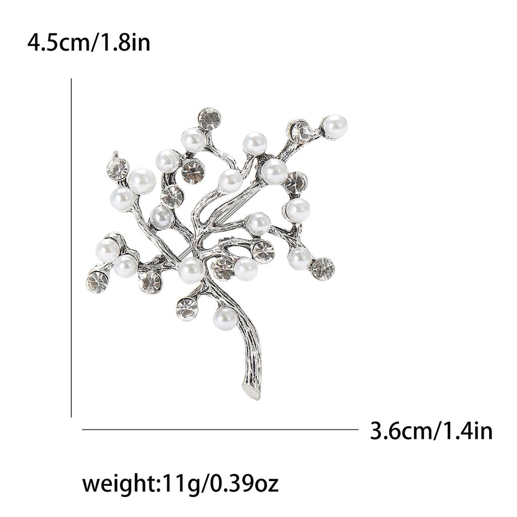 Fashion Small Fresh Pearl Wishing Tree Brooch Temperament Elegant Women'S Dress Cheongsam Corsage Jewelry Plant Pin