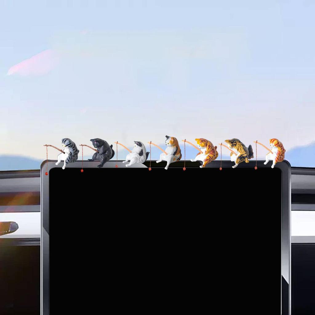 Cat Car Interior Accessories Figurines for Computer Display Adorable Crafts Decor Desk